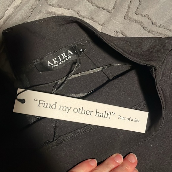 AKIRA PREMIER RHINESTONE MESH PANEL WIDE LEG PANT - Picture 4 of 4